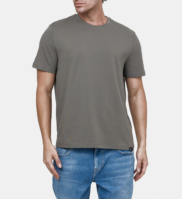 تيشيرت قطن بأكمام مطوية