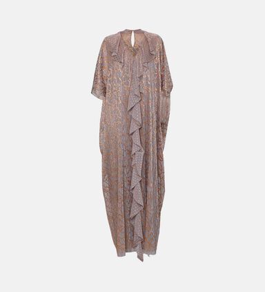 Metallic Ruffle Abaya Dress