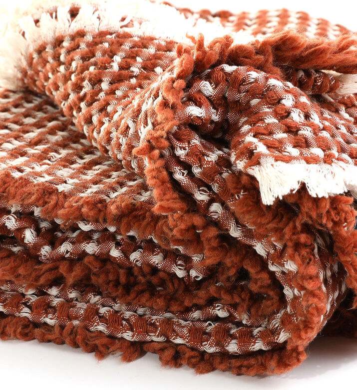 Home Deco and More Honey Waffle Cotton Wool Throw, Packshot View