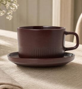 Marco Polo Moments Coffee Cup Saucer Set, Burgundy, 200-ml, Model View