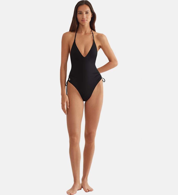 Gathered Side Plunge One-peice Swimsuit