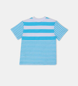Sunshine Motif Striped T-shirt