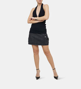 Pull-on Denim Cargo Skirt