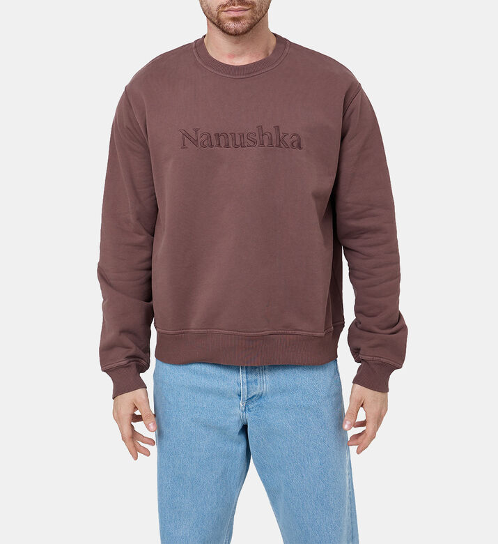 سويت شيرت ريمي مطرز بشعار