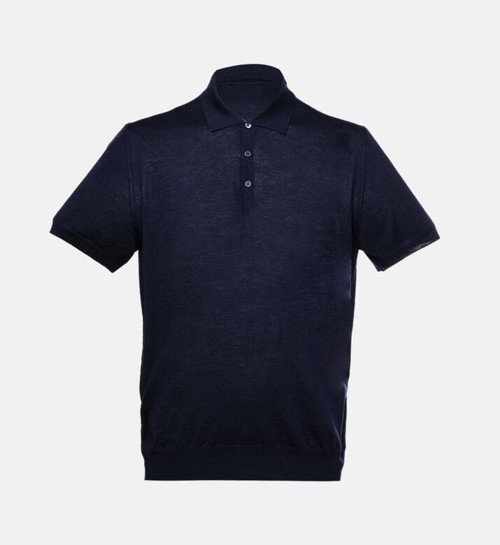 Knit Buton Closure Polo Shirt