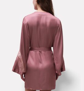 Chantelle Satin Lace Embroidered Kimono Robe, Model View