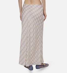 تنورة سانييتا طويلة ضيقة بنقشة مربعات