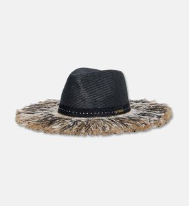 Sorena Wide Fringed Brim-detail Hat, Packshot View