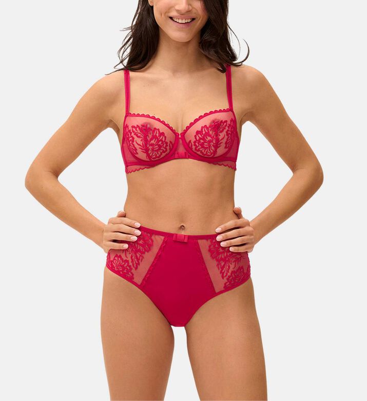 Floral Embroidered Retro-style High-waist Briefs Floral Embroidered Retro-style High-waist Briefs