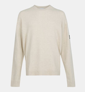 كنزة قطنية بحافة مضلعة ولوغو