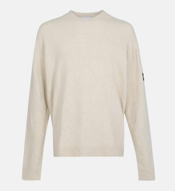 Cotton Logo-badge Ribbed Hem Sweater
