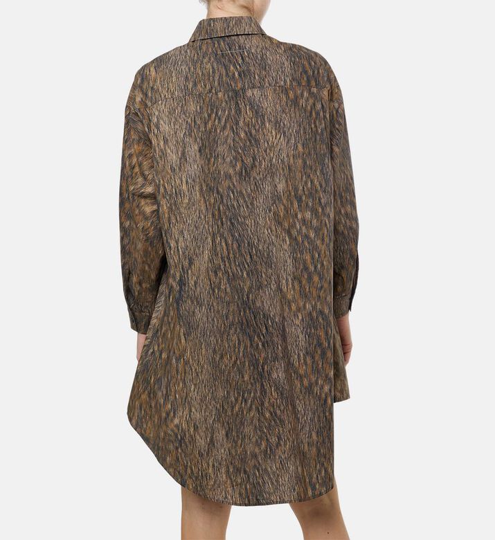 MM6 Animal-print Long-sleeve Dress, Model View