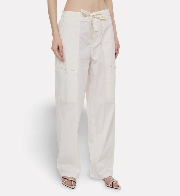 Jil Sander Glass-finish Poplin High-luster Pants, Model View