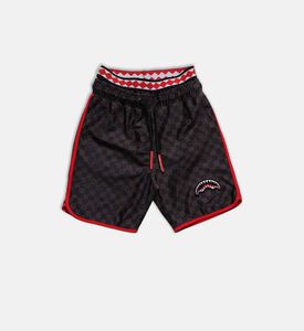 شورت سباحة متوسط الطول بطبعة مربعات