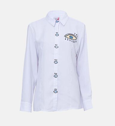 Cotton Handpainted Eye Poly Shirt