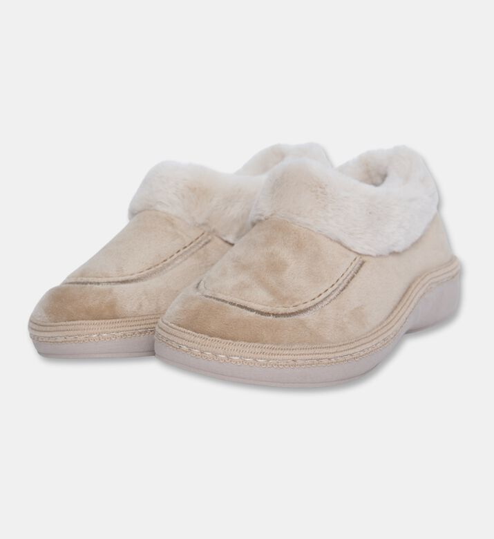Salvi Faux-fur Trim Velvet-like Loafers, Camel, Eu-40, Packshot View