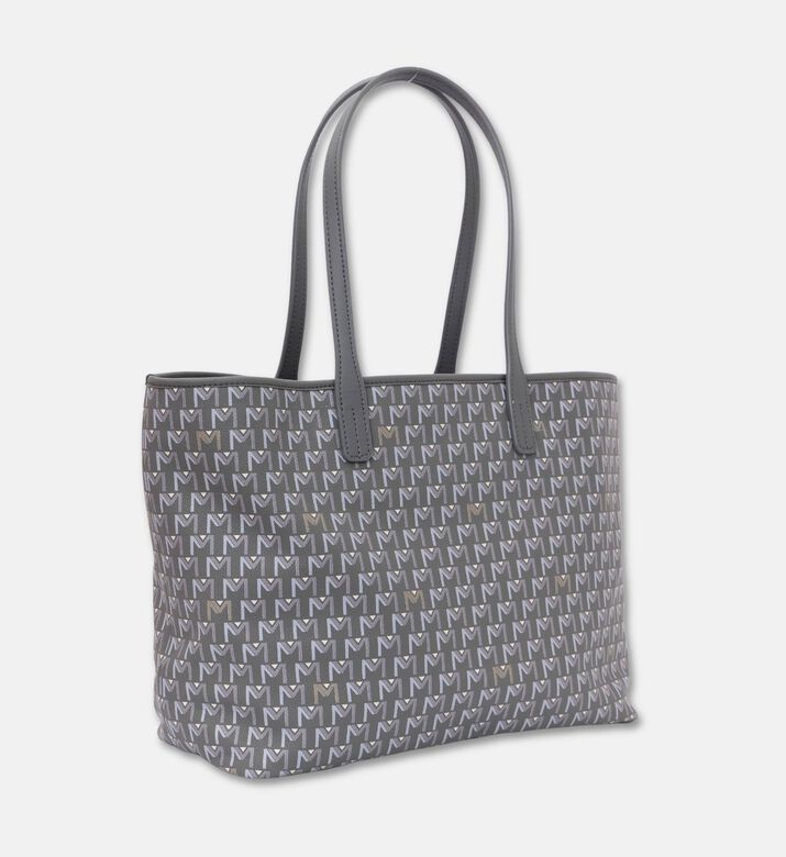Maya.M Vegan Leather Medium Tote Bag, Grey, Packshot View