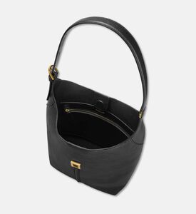 Demellier Grain Leather Hobo Bag, Black, Packshot View