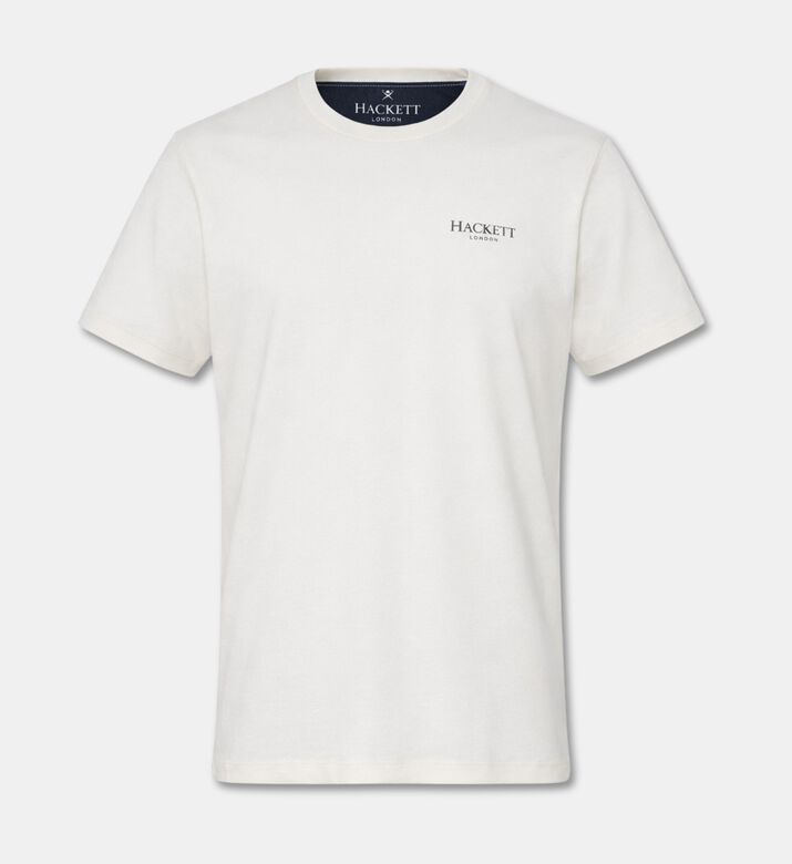 Hackett London Heritage Logo-print Short-sleeve T-shirt, Off-white, S, Packshot View