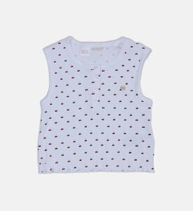 بلوزة بلا أكمام بطبعة كرز على كاملها