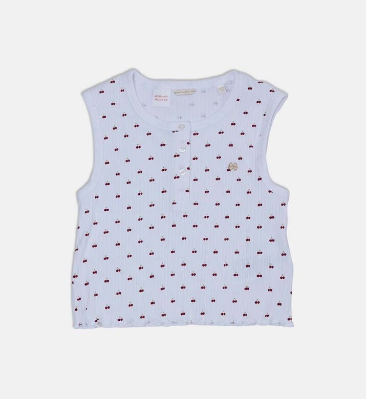 All-over Cherry-print Sleeveless Top