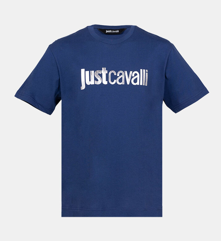 Silver Oversized Logo-print T-shirt