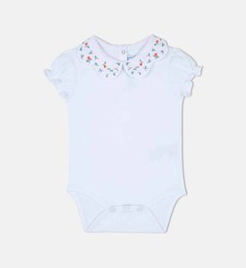 بودي سوت مزين بتطريز أزهار على الرقبة