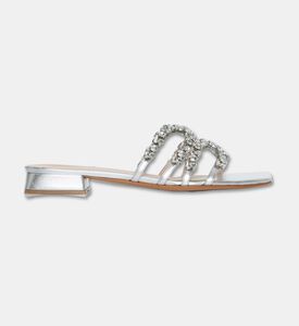 Albano Shoes Flat Stones, Silver, Eu-41, Packshot View