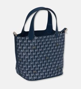 Maya.M Soft Monogram Mini Bucket Tote Bag, Navy, Packshot View