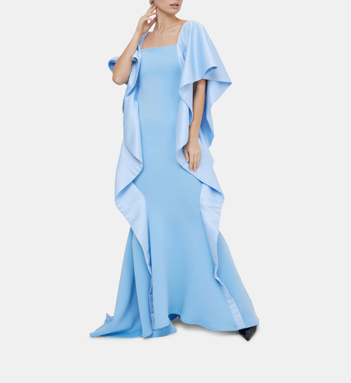 فستان كشكش غير متناسق على الجانبين