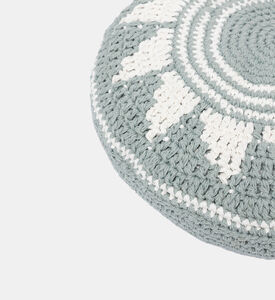 Home Deco and More Sol Cotton Round Filled And Vaccumed Cushion, Green, Packshot View