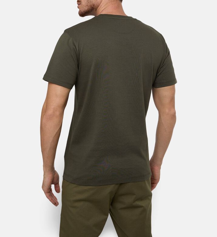 Hackett London Heritage Logo-print Crewneck T-shirt, Green, S, Model View