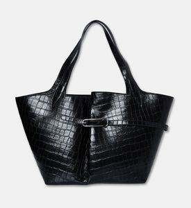 Liffner Calf Leather Belted Bag, Black, Packshot View