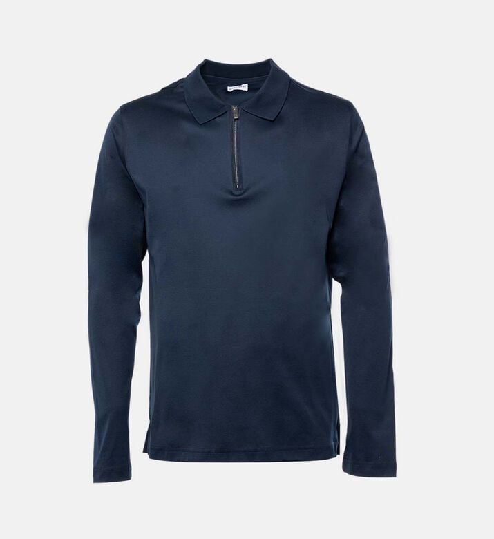 Cotton Zip Fastening Polo Shirt
