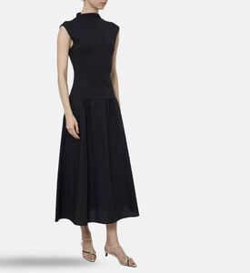 Samsoe Ribbed Mixed-media Midi Dress, Model View