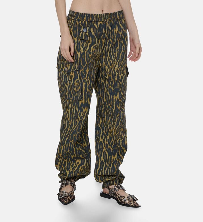 Ganni Leopard-print Cargo Pants, Model View