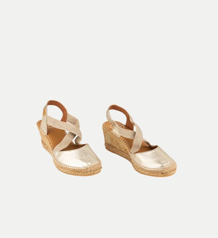 Toni Pons Saba-p Metallic Leather High-wedge Espadrille, Light-gold, Eu-38, Packshot View