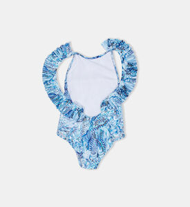 Waves Pleated One-piece Swimsuit