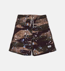 شورت رياضي بطبعة شعار مموهة