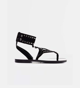 صندل إيديل مسطح جلد مرصع