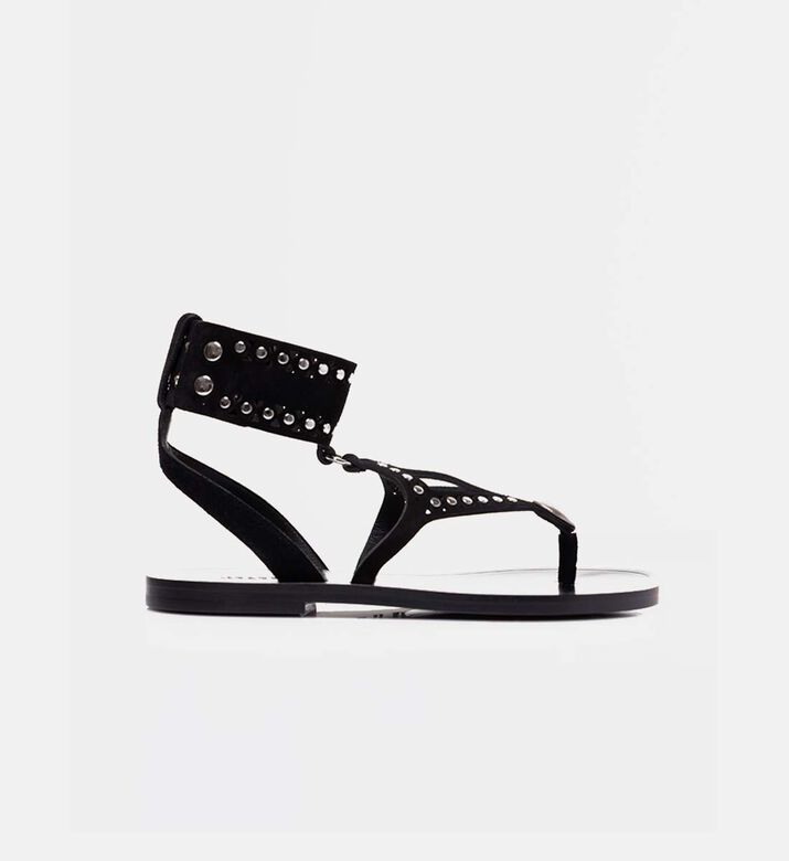 Edil Flat Studded Leather Sandals