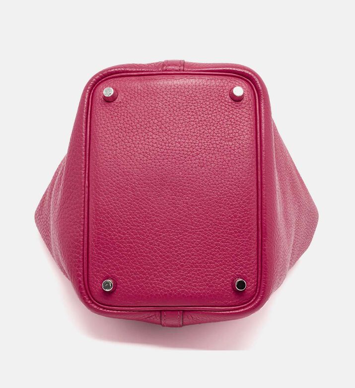 Leather Minimalist Top Handle Bucket Tote Bag Preowned