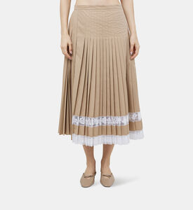 تنورة قطنية بطيّات دانتيل