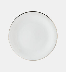 طبق عشاء أبيض مستدير أنيق