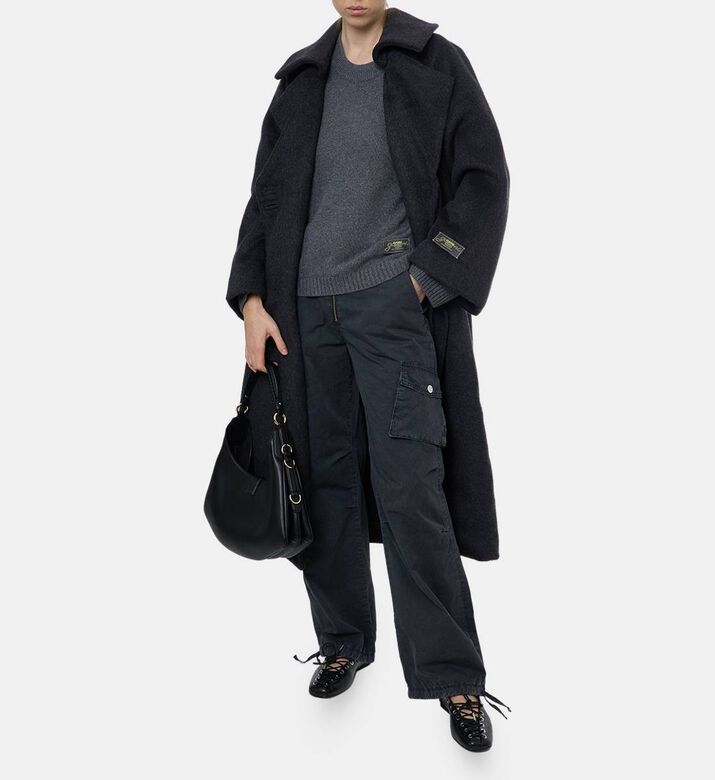 Ganni Oversized Side Tie Sweater, Model View Ganni Oversized Side Tie Sweater, Model View