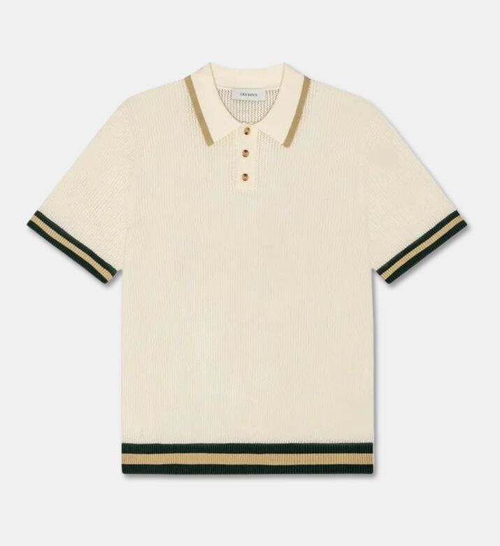 Les Deux Cotton Open-knit Polo Sweater, Packshot View