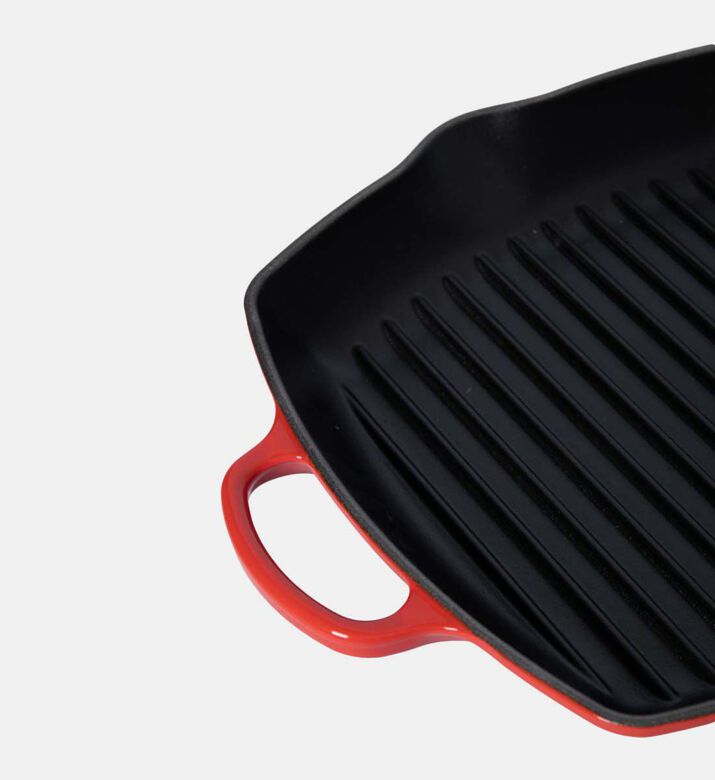 Le Creuset Grillit Cast Iron Square Skillet, Red, 26-cm, Packshot View