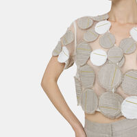 Sofia Silk Hemp Logo Appliqué Cropped Jacket