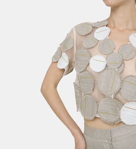 Sofia Silk Hemp Logo Appliqué Cropped Jacket