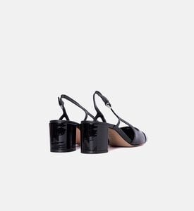 Leather Slingback Low-block Heel Pumps Leather Slingback Low-block Heel Pumps